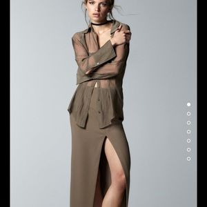 Zara semi sheer blouse